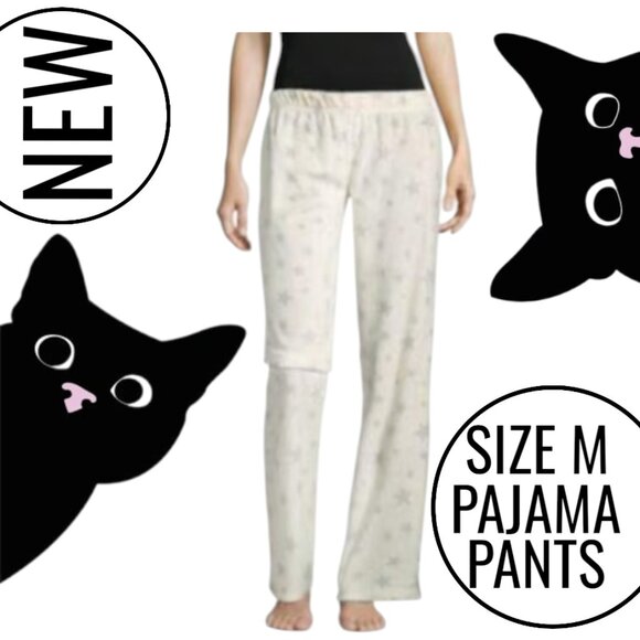 New Long Lounge Pants Pajama Pajamas PJS Size M Medium Women's Ivory White Cream - Picture 9 of 9